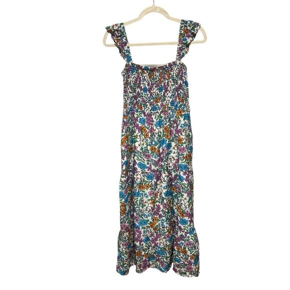 Anthropologie Roller Rabbit Blomst Doe silk & cotton floral shirred sundress - Picture 4 of 9